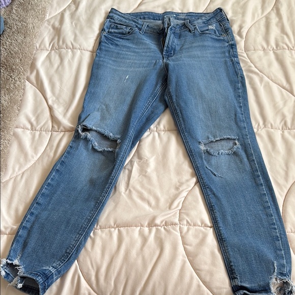 Old Navy Blue Skinny Jeans with Distressed Knees - Picture 1 of 5
